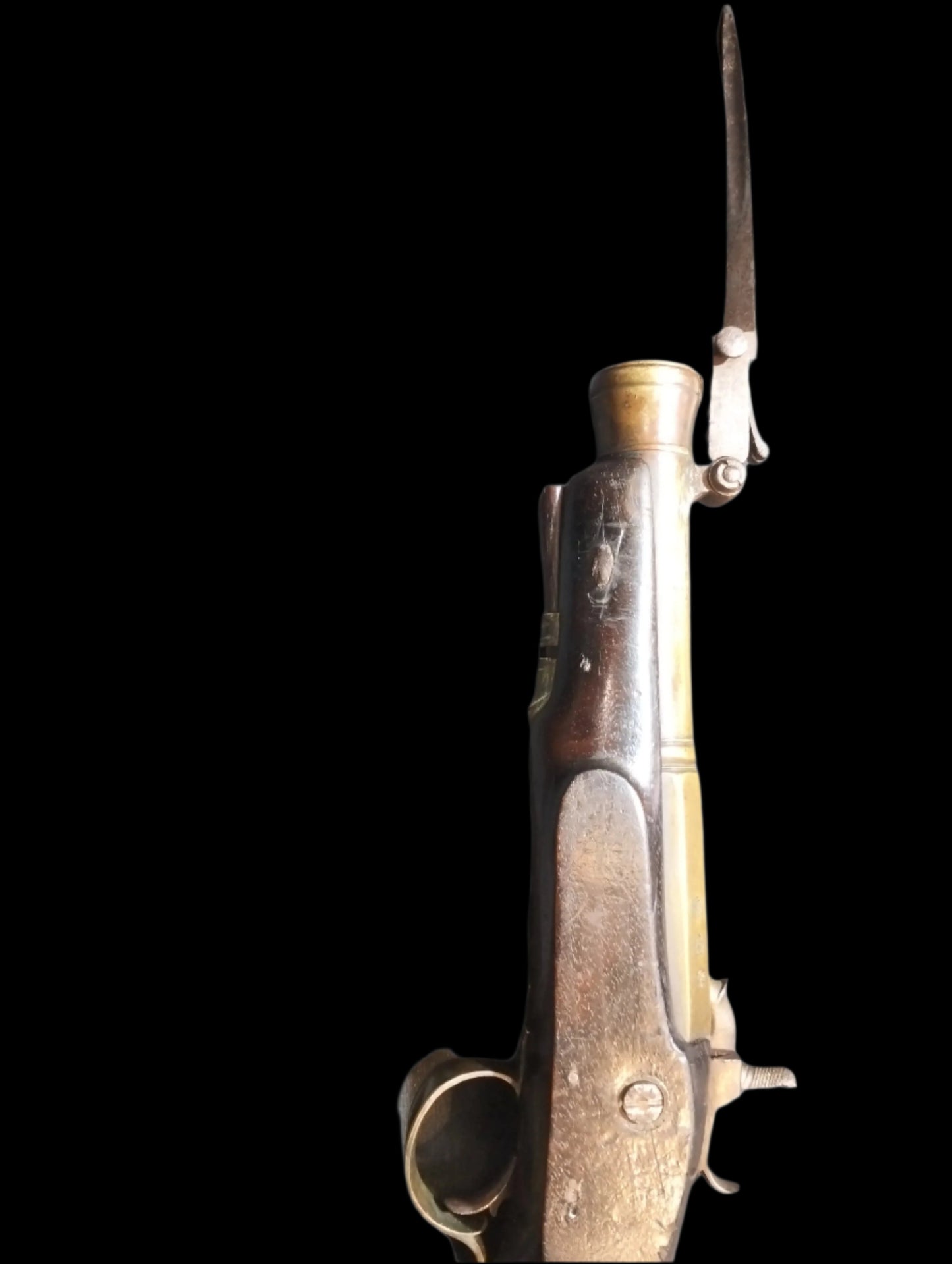 Pistol percussion cannon barrel with bayonet