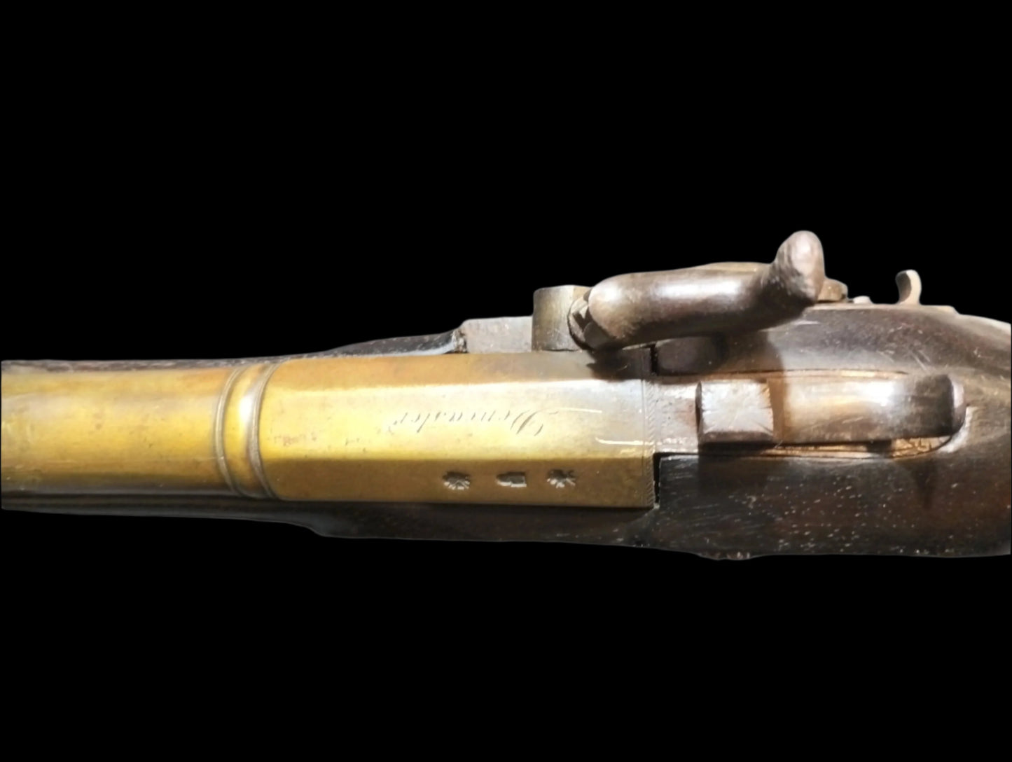 Pistol percussion cannon barrel with bayonet