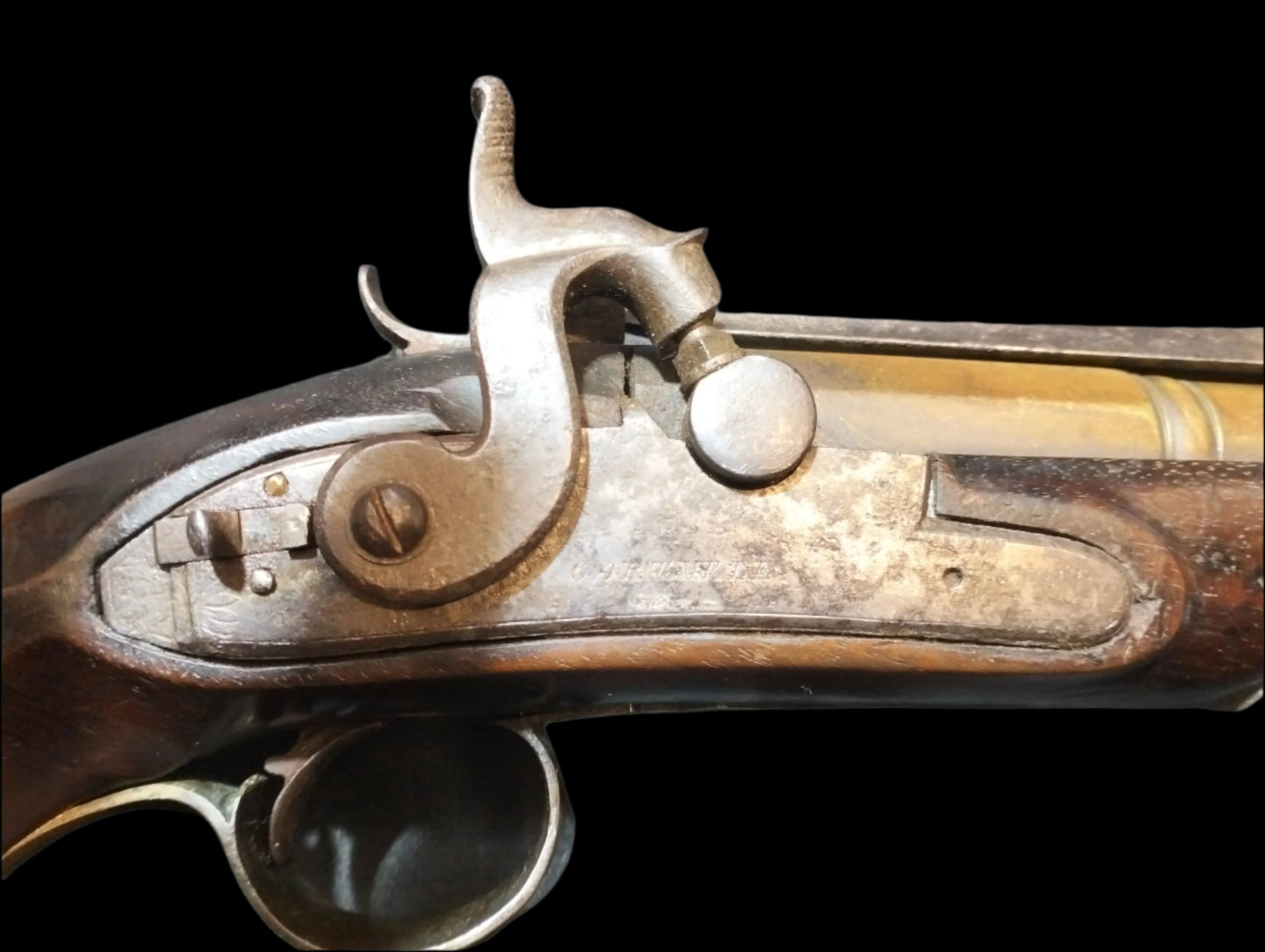 Pistol percussion cannon barrel with bayonet
